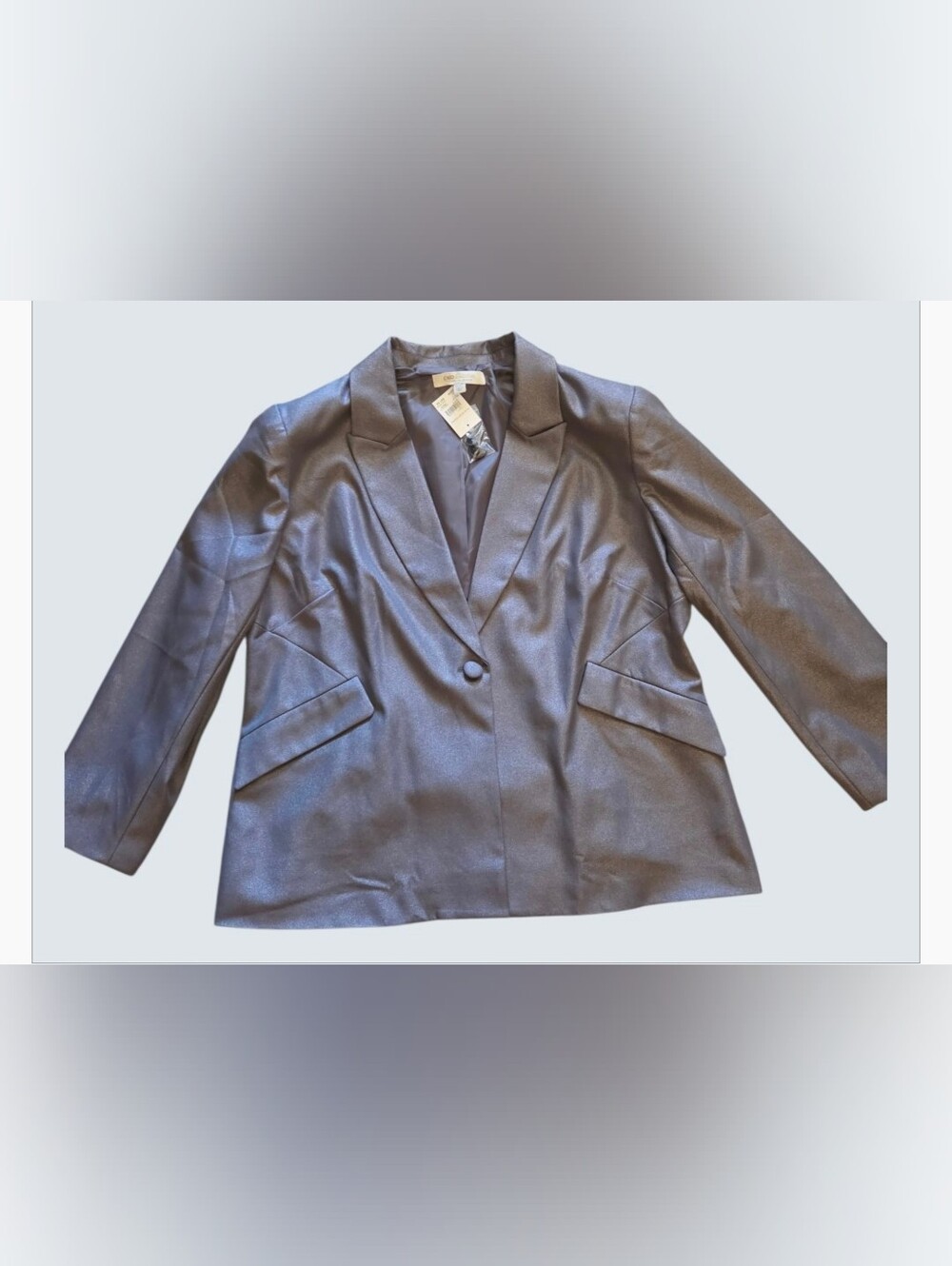 NWT Cato Collection Metallic Hematite Blazer Plus 22W/24W 27.5” Chest